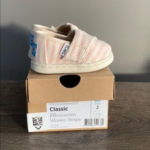 Toms Tiny 2 Blossom Woven Stripe shoes